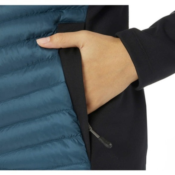 32 Degrees Womens Mixed Media Jacket Blue Dark Teal Size S Extra Lightweight NEW - Picture 6 of 7